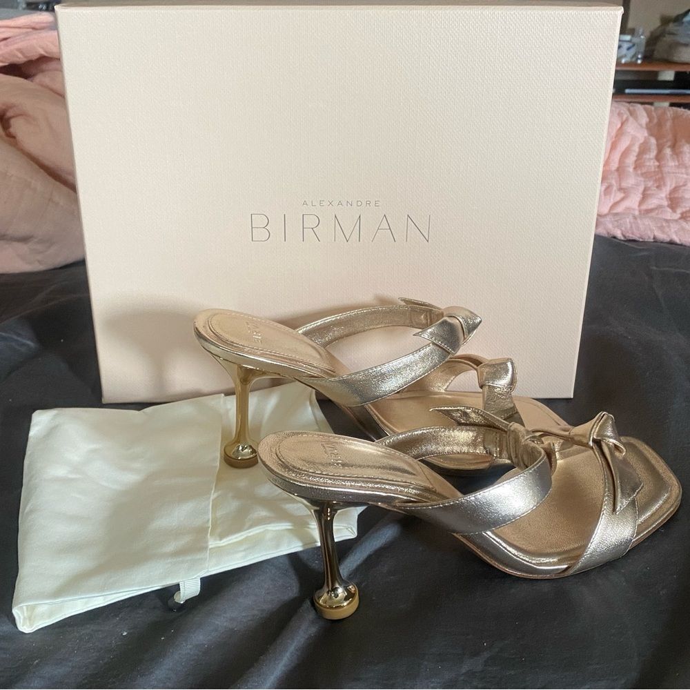 Alexandre Birman Gold High Heel Women Shoes - Picture 5 of 8
